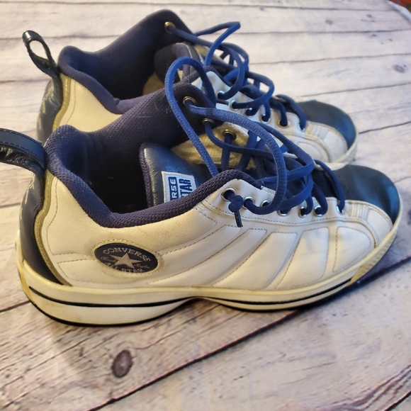 CONVERSE CHUCK TAYLOR ALL STAR  MEN'S UPPER LEATHER BLUE/WHITE SIZE 10.5 - Picture 2 of 14